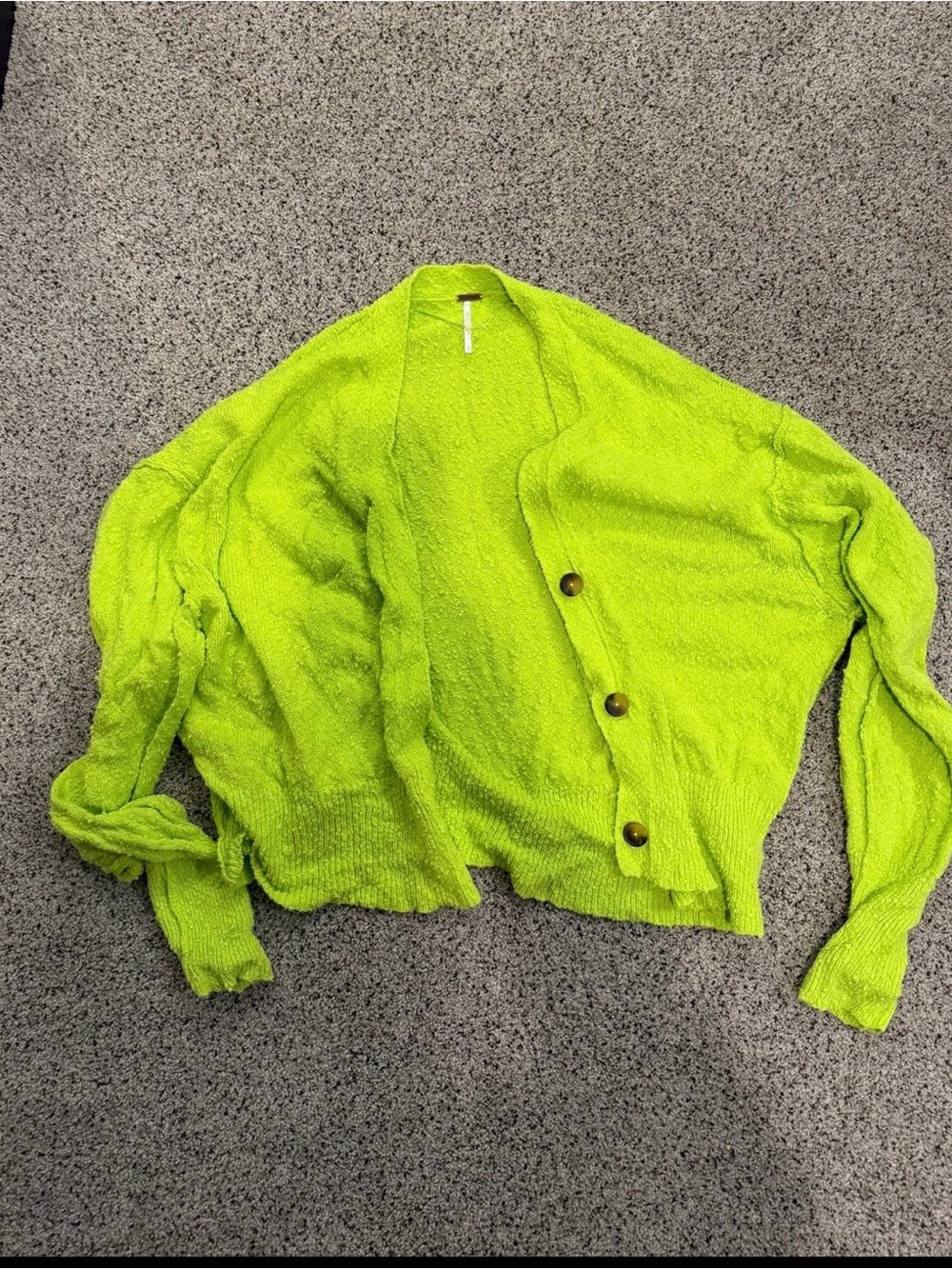 Free People Found My Friend Lime Green Cardigan Medium